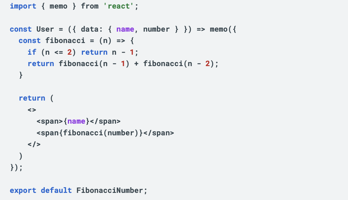 react fibonacci